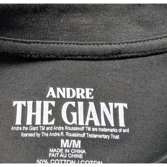 New without Tags ANDRE THE GIANT Shirt Black Size Medium Wrestling WWF - Picture 7 of 8